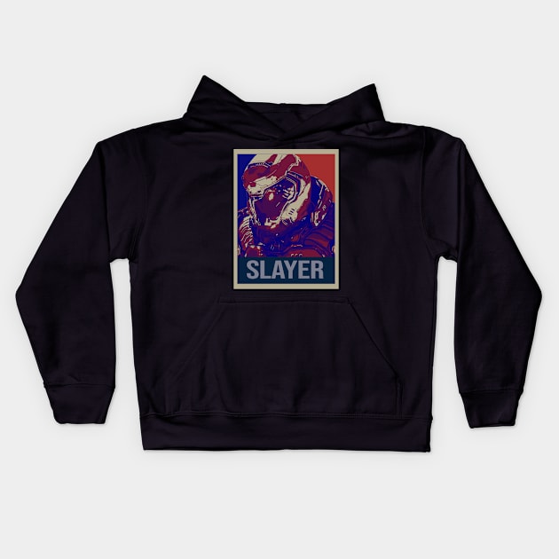 Doom Slayer Poster Kids Hoodie by Rickster07